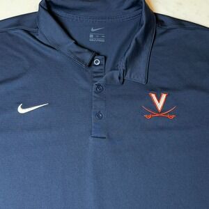Nike Virginia Cavaliers Polo Shirt Mens XXL Blue NCAA College Golf Short Sleeve